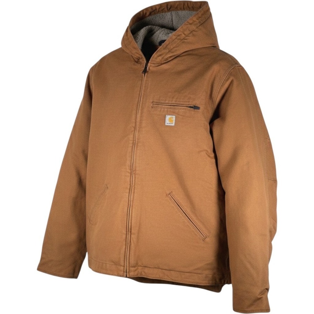 Carhartt Washed Duck Sherpa-Lined Jacket Brown 2XL Tall OJ4392-M 104392-BRN